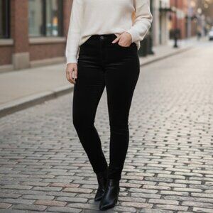 Loft Black Velvet Skinny Pants Women’s 29